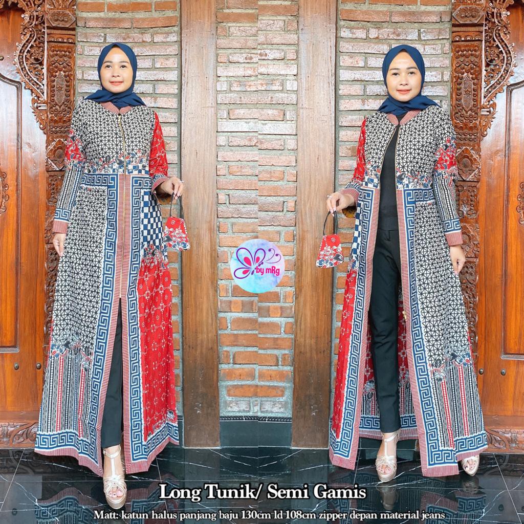 Long Blazer Batik 3 Dimensi