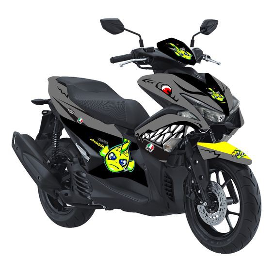 Stiker Decal Sticker Full Body Aerox VVA  /  NVX 155 Hiu Shark Abu-abu