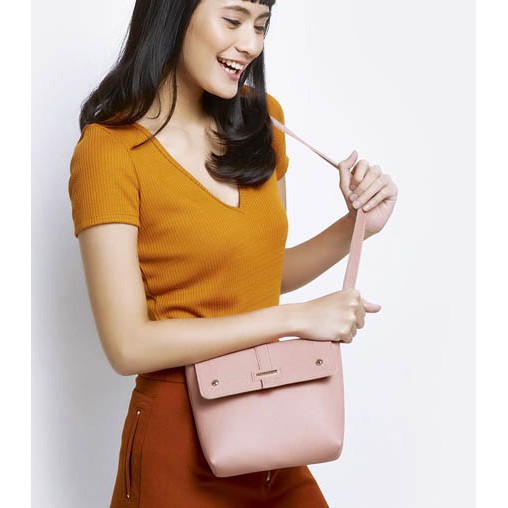 TAS SOPHIE MARTIN TREVESIA PINK T6936P3 SELEMPANG PINK KULIT IMPORT PROMO DISKON MEMBER TERMURAH