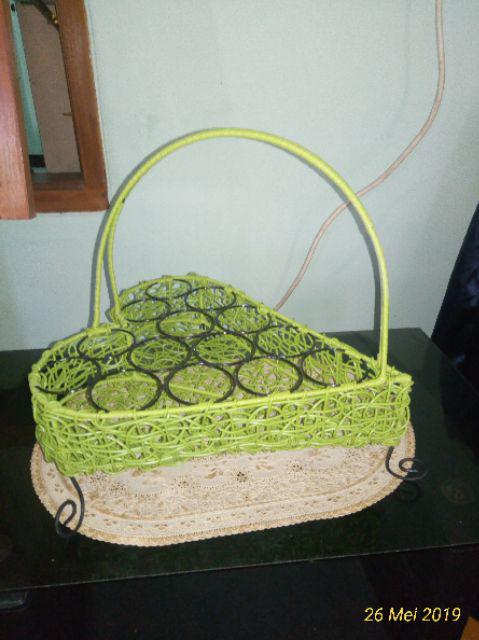 Keranjang Aqua Love - Keranjang Aqua Rotan Sintetis 14 Cup - Keranjang Air Mineral Rotan Cup 14