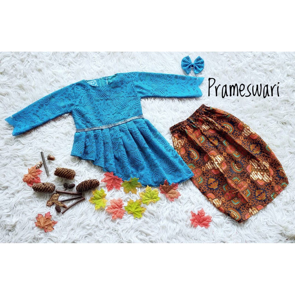 Baju Kebaya Anak Prameswari Size 8-10 Tahun Warna Toska (ReadyStock)
