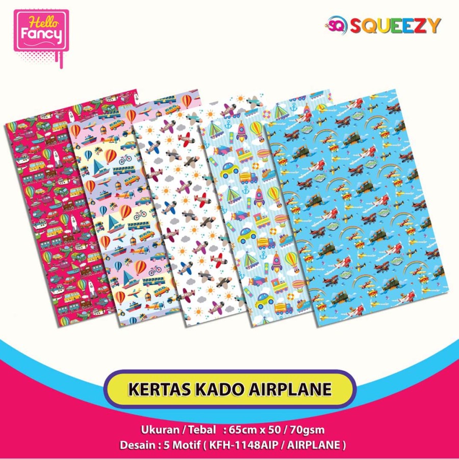 

Kertas Kado Motif Airplane isi 50 / Bungkus Kado Pesawat KFH-148AIP