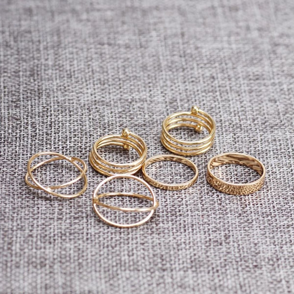 cincin set 6 pcs hollow joint rings(3f4,2f4) jci061