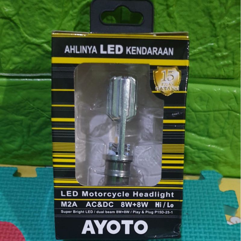 BOHLAM LAMPU DEPAN LED MOTOR MATIC & BEBEK AYOTO KAKI 1