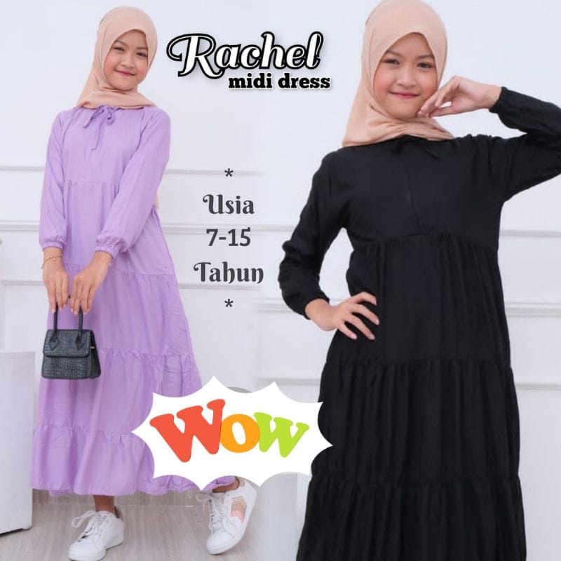 RACHEL LONG  DRESS/DRESS MUSLIM/MIDI DRESS/GAMIS MUSLIM TERBARU/DRESS 2021/BUSUI/COD