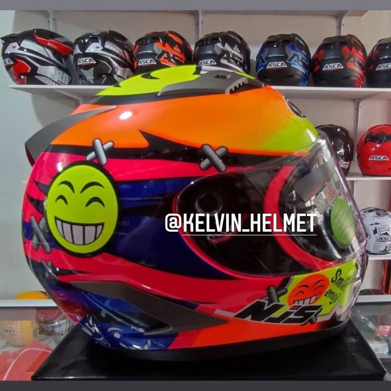 HELM FULL FACE NJS SHADOW MOTIF SMILE