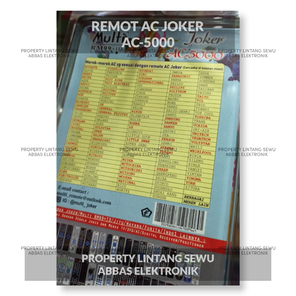 REMOT AC MULTI UNIVERSAL JOKER