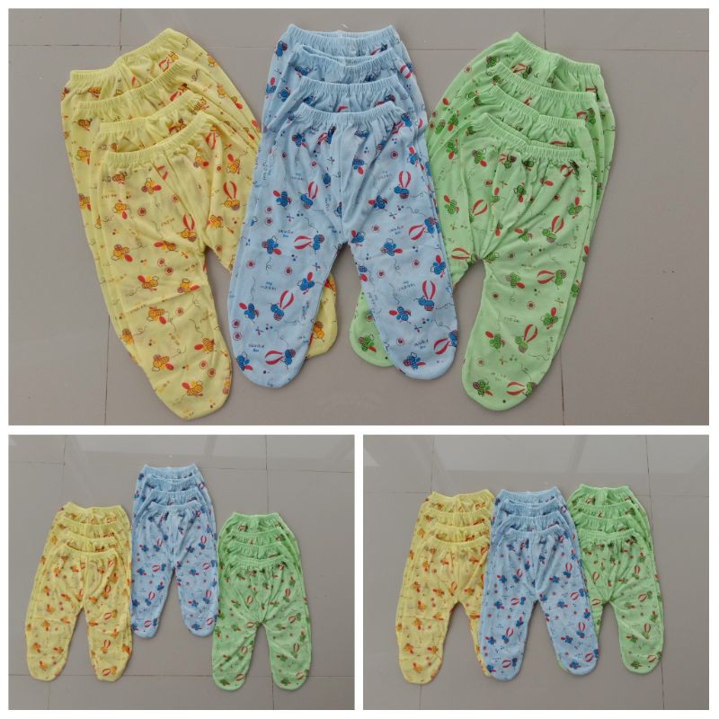 12 Pcs Celana Panjang Bayi Newborn Kaki Tutup