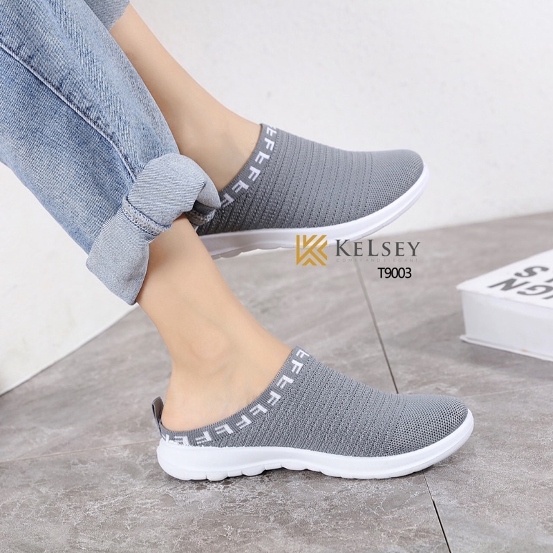 (GRATIS ALAS KAKI) NICOLE SANDAL SLIP ON WANITA KELSEY T9003 SANDAL SELOP WANITA Sepatu Wanita Import Slip On Soft Kanvas Elastis Anti Slip