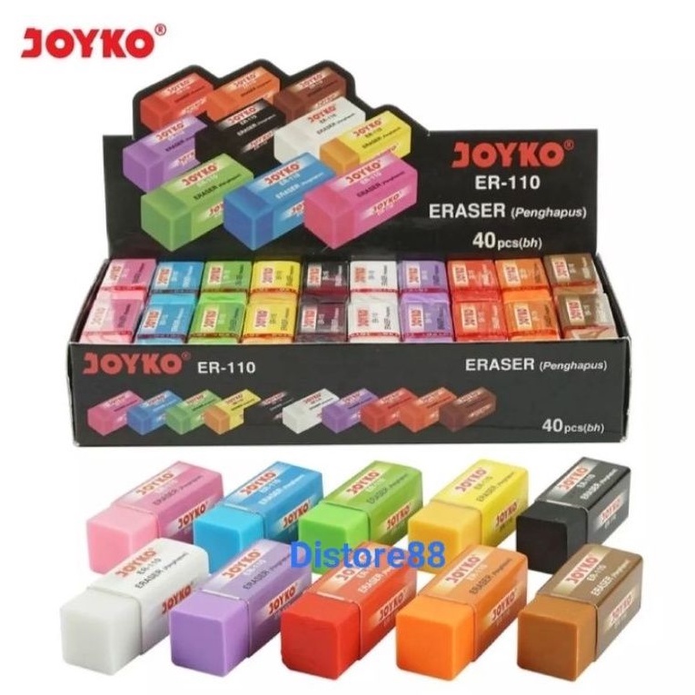 

Penghapus Stip Eraser JOYKO Kecil B40 Fancy Warna Warni ER -110 ( 1Box 40pcs)