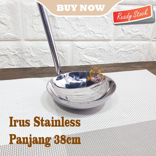 Irus Stainless gagang Kayu 38cm kapsitas 125ml Irus panjang