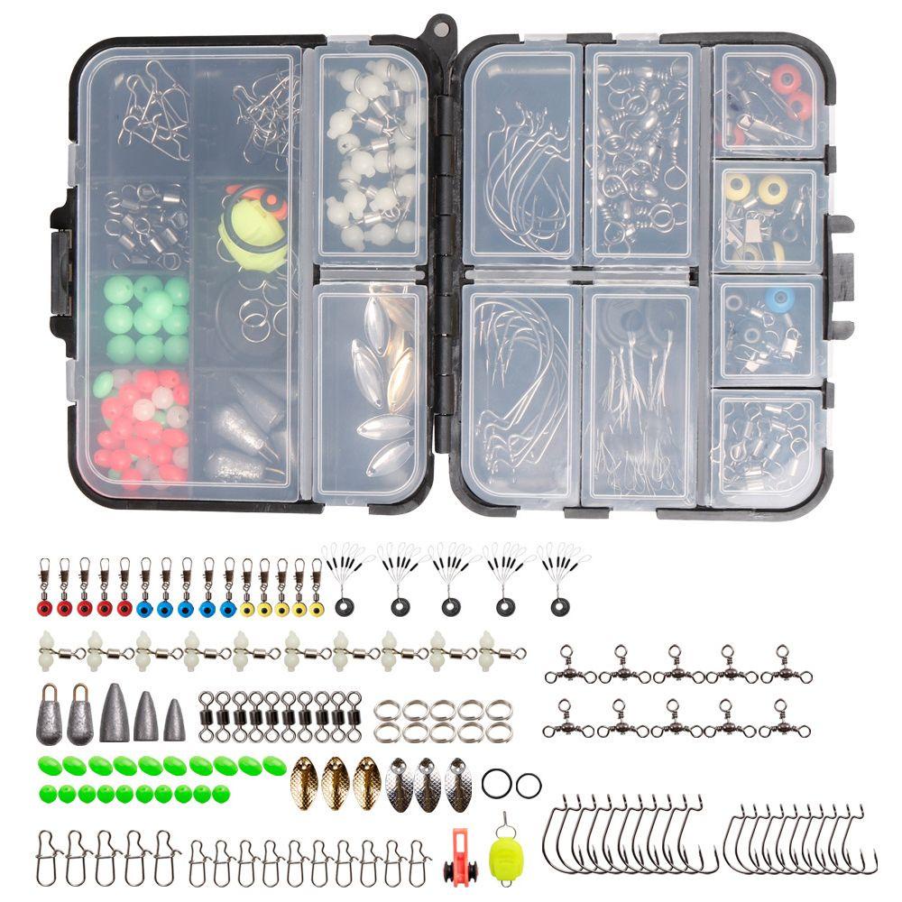 Preva 183pcs Aksesoris Memancing Kit Tahan Lama Portable tackle box Sinker Pemberat