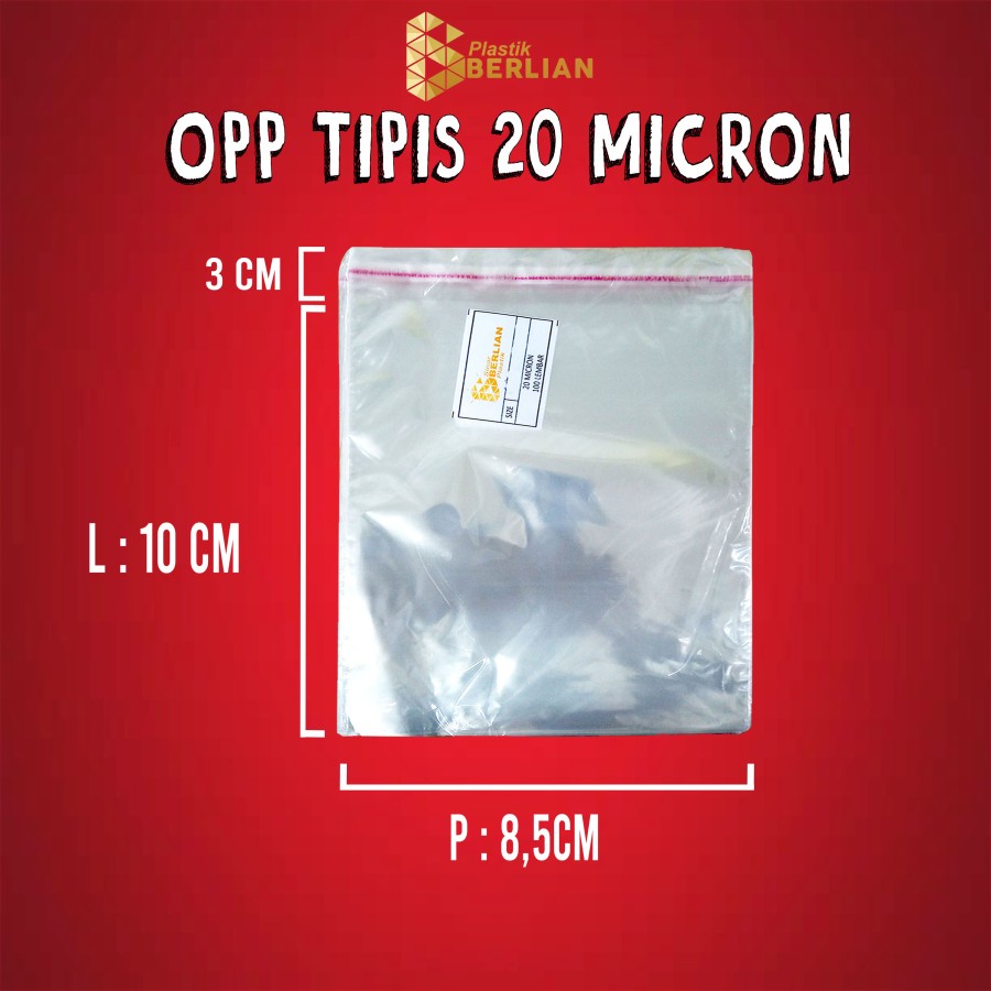 

8,5 x 10 cm Plastik OPP TIPIS (100 lbr) (lem/seal)
