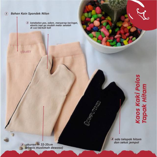 Kaoskaki Telapak Hitam Jempol Panjang Muslimah Kaos Kaki Kaoskaki Telapak Hitam Jempol Panjang Muslimah Kaos Kaki