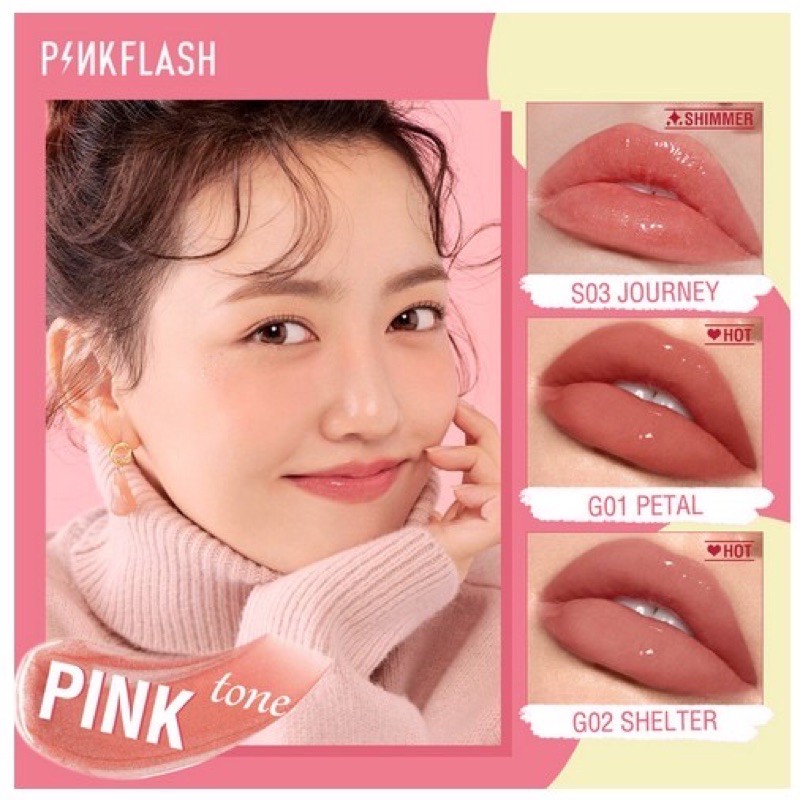 Pinkflash Ohmygloss Lip Gloss Pelembab Berkilau 11 Warna PF-L02