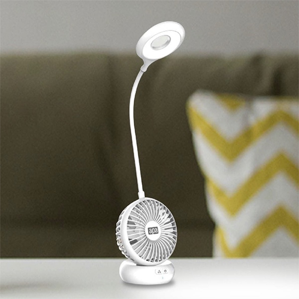 Apa Desk Lamp With Fan White Lampu Meja Kipas Angin Putih 4watt Apadesk