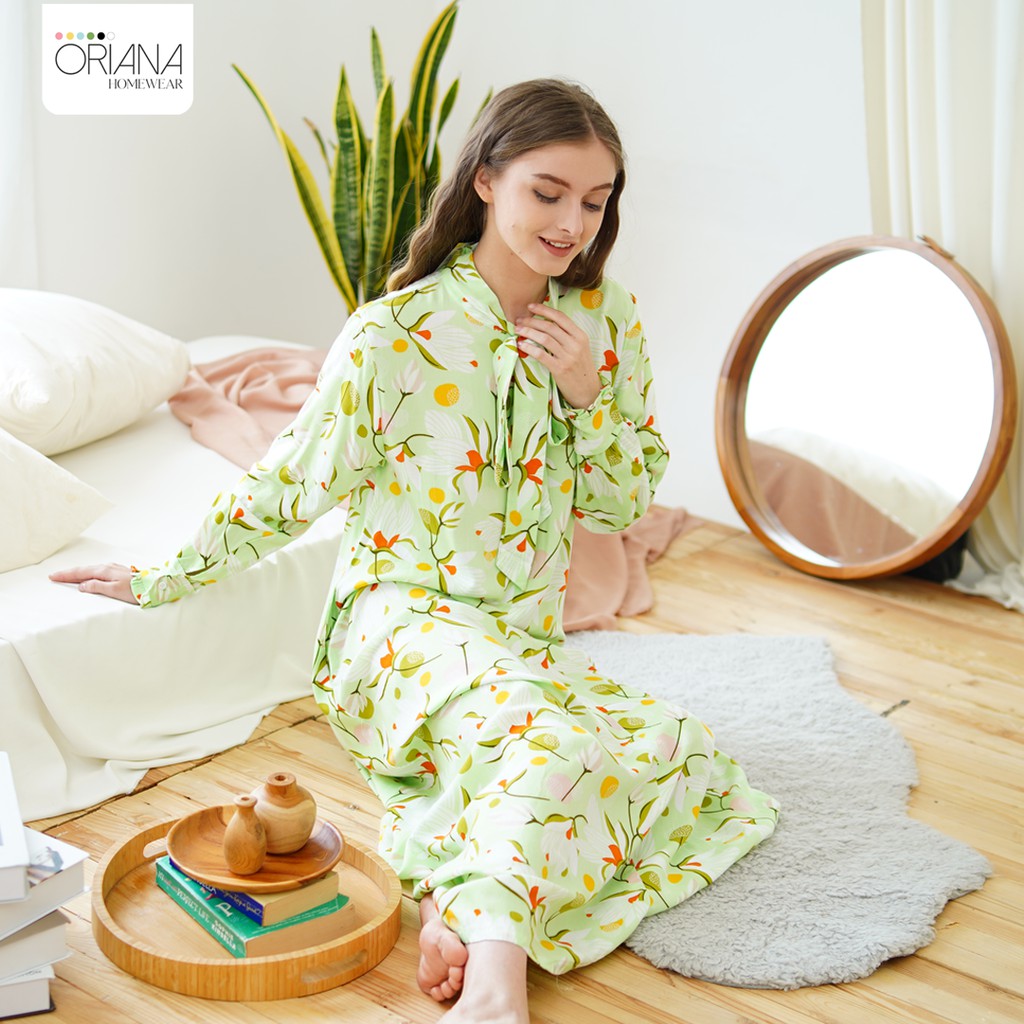 Longdress Daster Homewear Oriana Safira Green