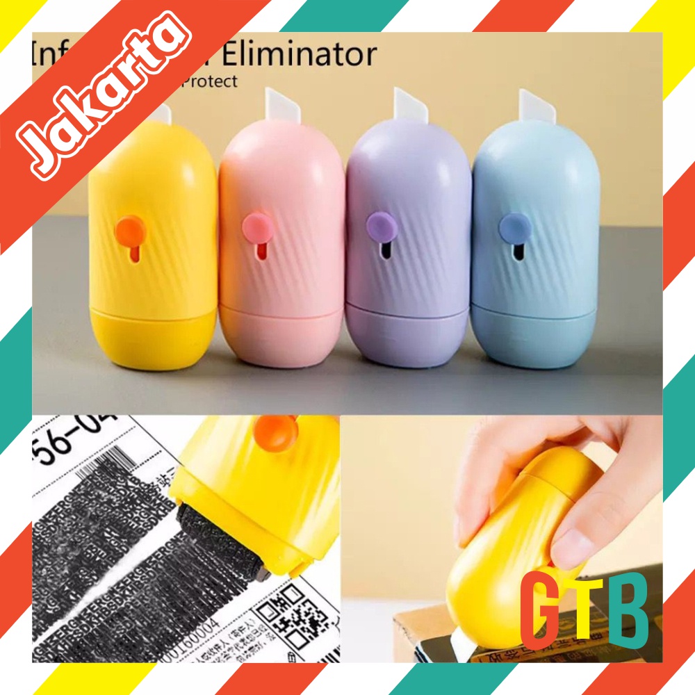 ❤GTB❤  2 IN 1 ID Protection Roller Stamp with Ceramic Cutter Penutup Identitas dengan Pisau S021 S022