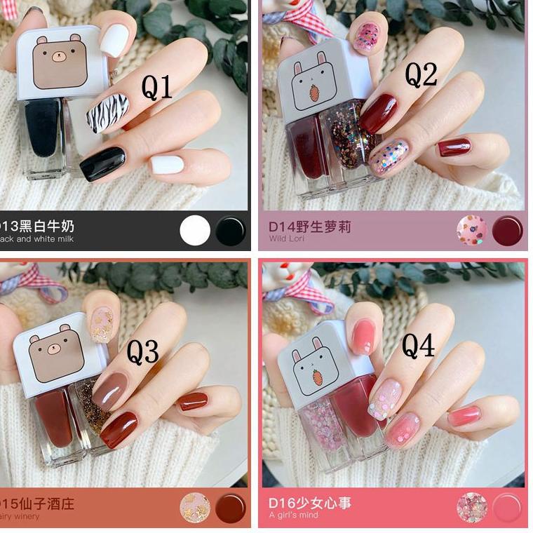 D01-D49 2IN1 Maxfine 1 Pasang Kutek Peel Off Halal Muslimah Bisa Dikupas Bisa Untuk Sholat | SLH.11A