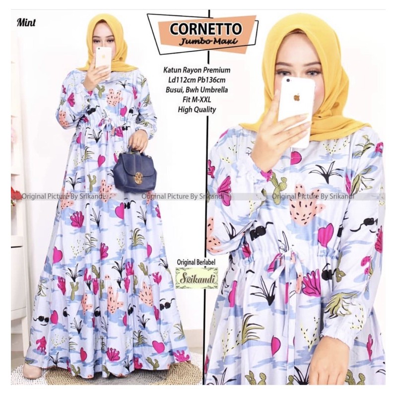 Gamis Rayon Viscose LD110 Jumbo Busui / Serut Pinggang / 099-5130