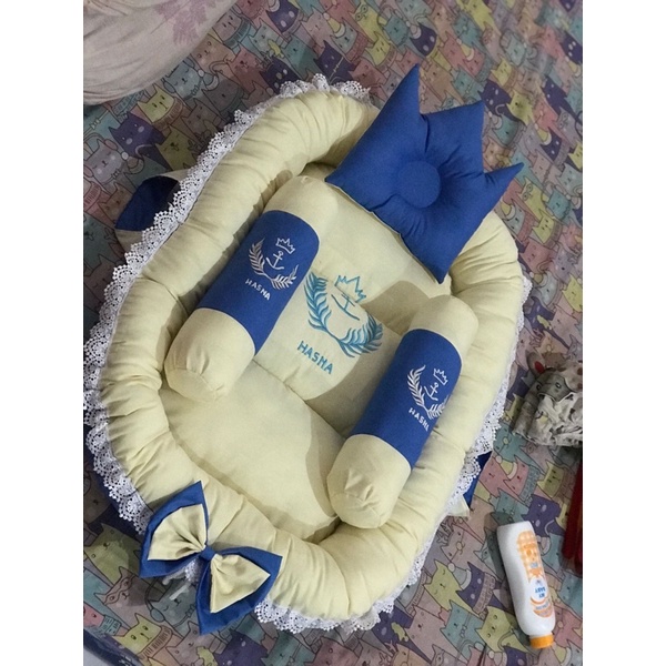 Kasur Bayi Baby Nest Bordir Nama + Pita Set Kelambu