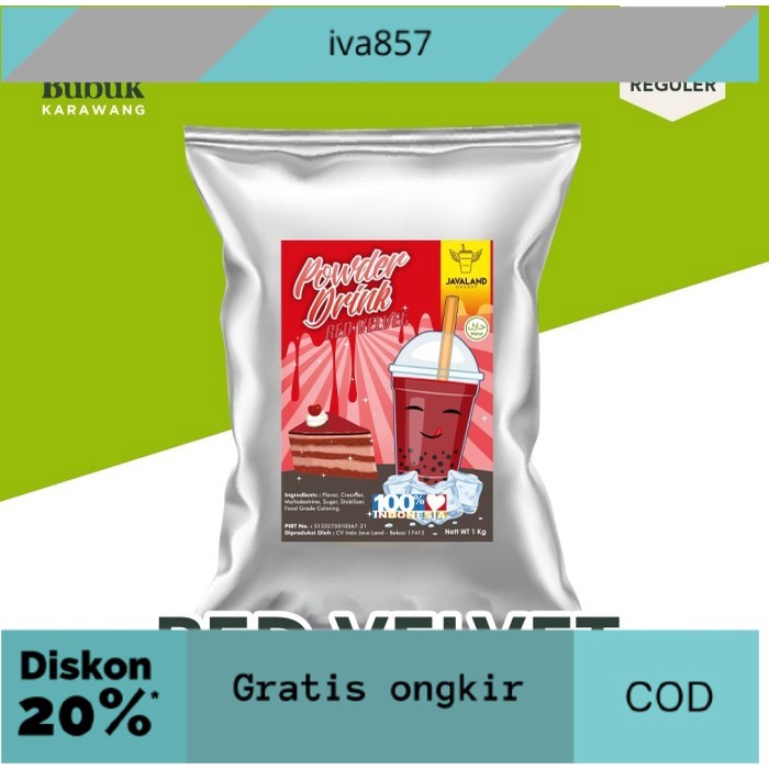 

PROMO rasa red velvet Bubuk kiloan Bubble Powder Drink Original Javaland 1kg GRATIS ONGKIR
