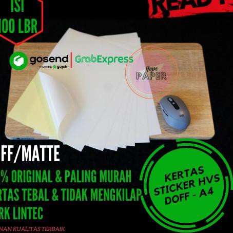 

(kode-491) Kertas Stiker HVS A4 isi 100 lembar / Kertas Sticker HVS / Kertas Stiker Label / Kertas L