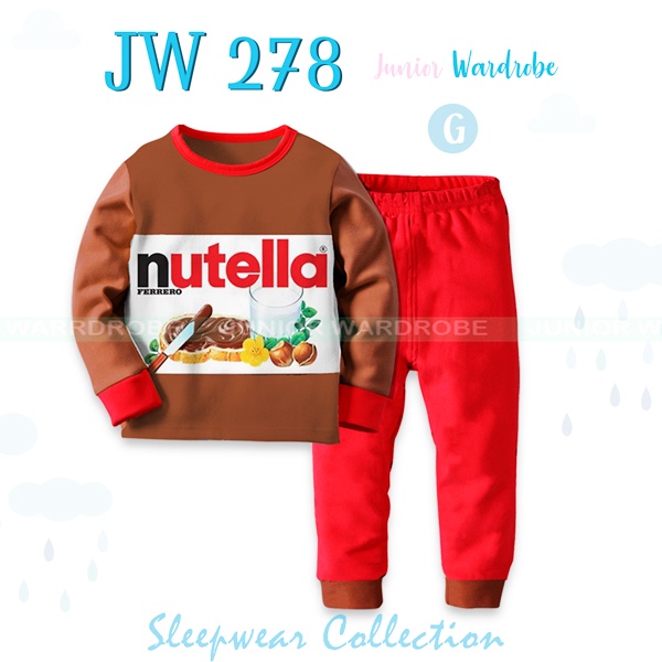 Piyama Anak JW 278 Baju Tidur Long Sleepwear Snack Series Anak Import