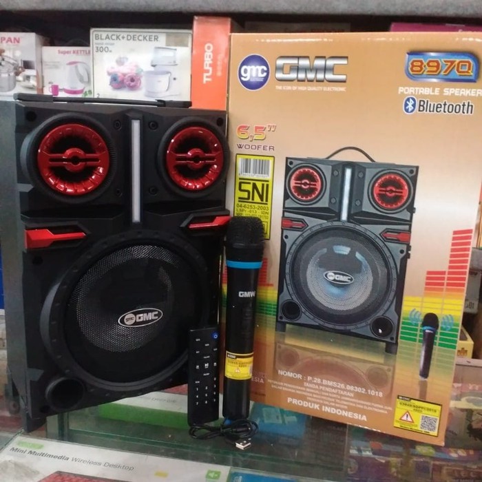 paling laris new produk  Speaker Portable GMC 897Q Bluetooth Karaoke Extra Power 75W + Mic Wireless