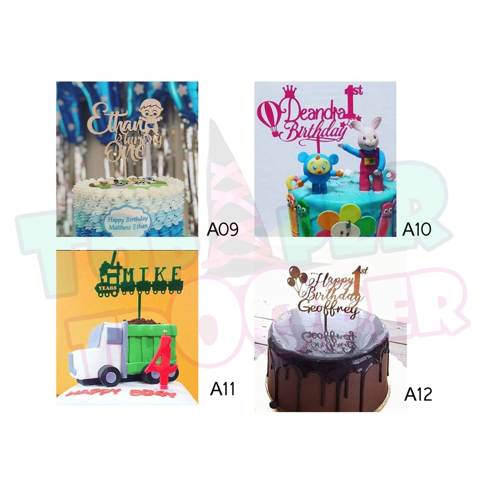 CUSTOM Cake Topper | Topper Kue | Hiasan Anak  Satu Tahunan - 1st Birthday