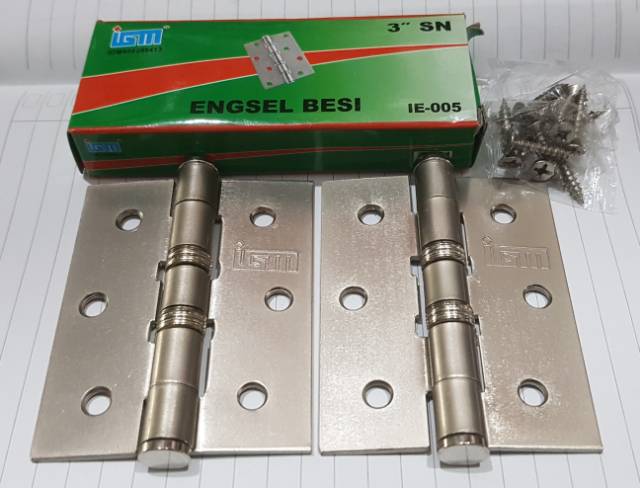 engsel 3 inch engsel jendela rumah engsel 3&quot; merek IGM igm baut 3 satin putih crom chorme nikel besi