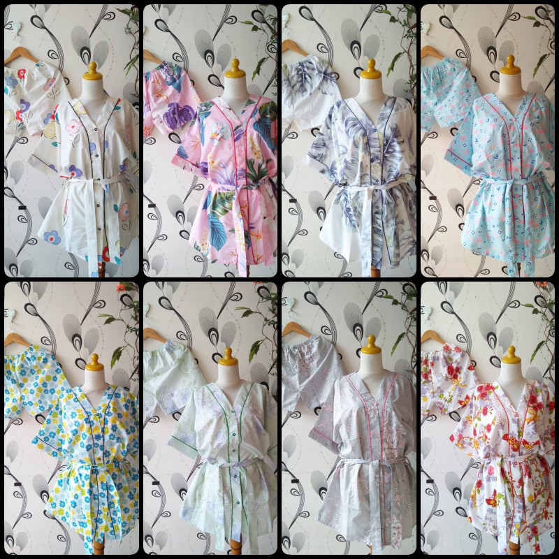  NEW KIMONO BAJU TIDUR PIYAMA SETELAN CELANA KATUN JEPANG  