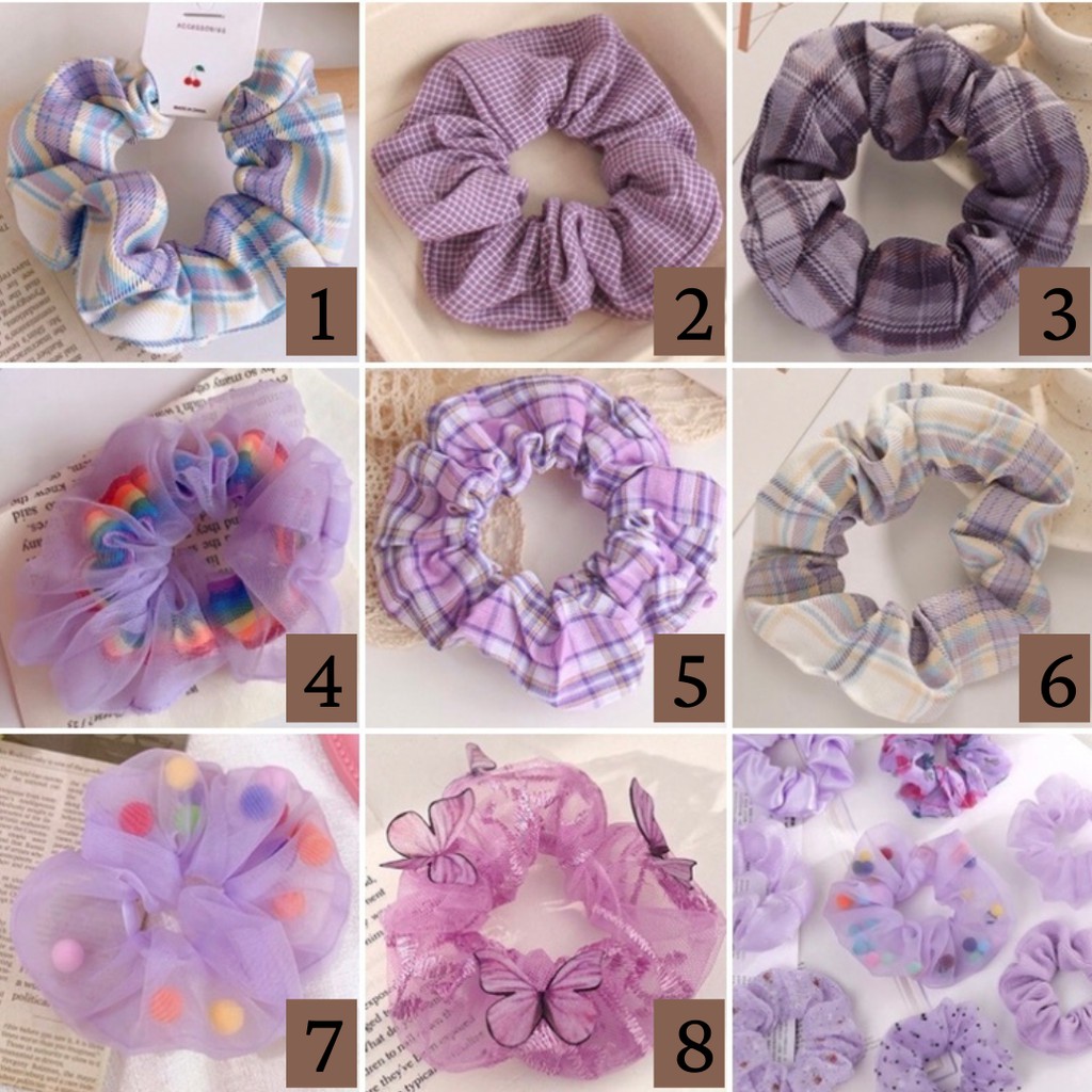 lilac scrunchie / Aksesoris Scrunchies Wanita Scrunchies Murah