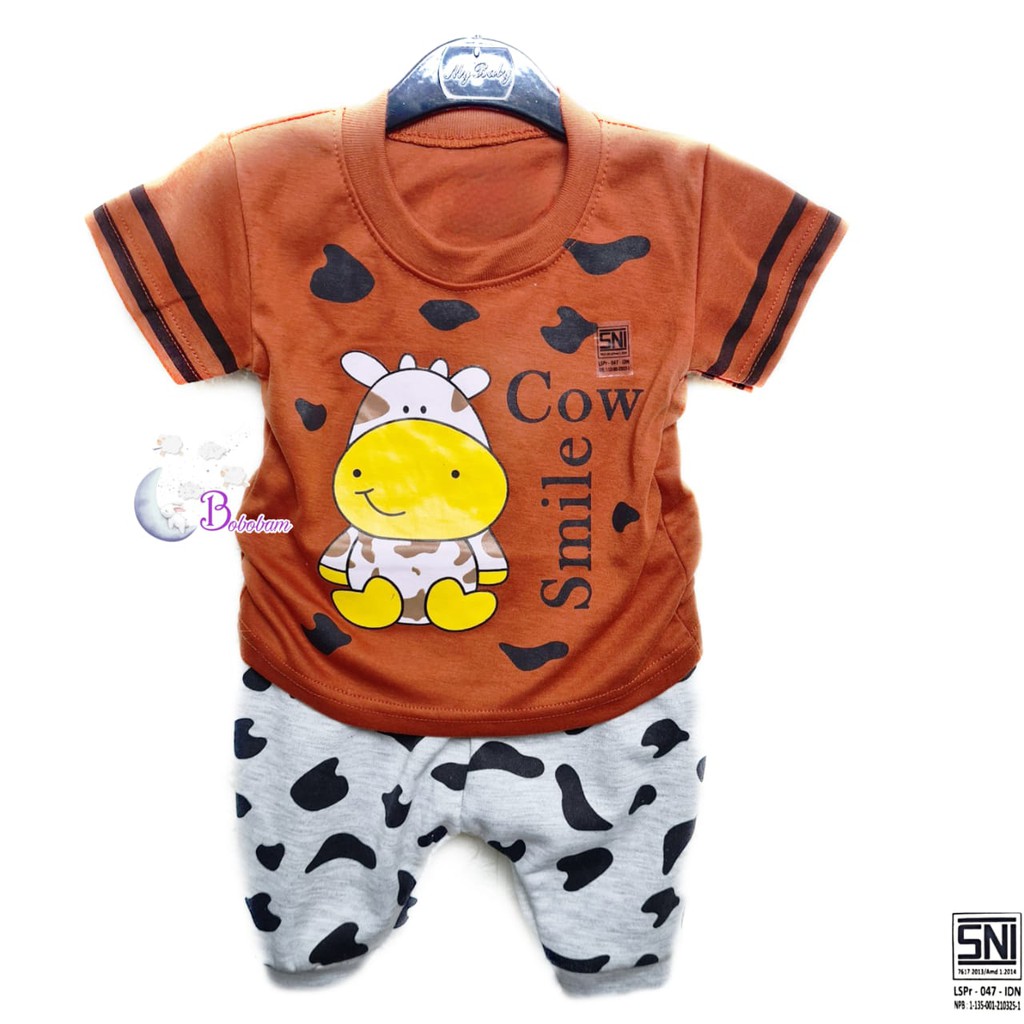 BAJU BAYI BOBOBAM SAPI SETELAN ANAK LAKI-LAKI / SETELAN ANAK HARGA GROSIR