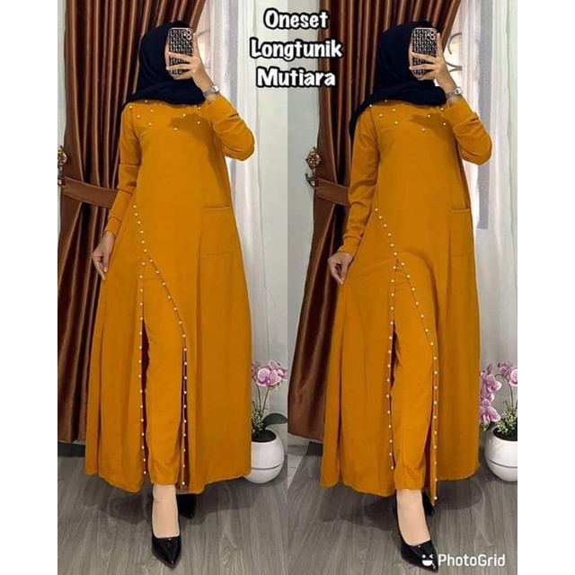 oneset mutiara/ longtunik mutiara/setelan voxy/ oneset voxy