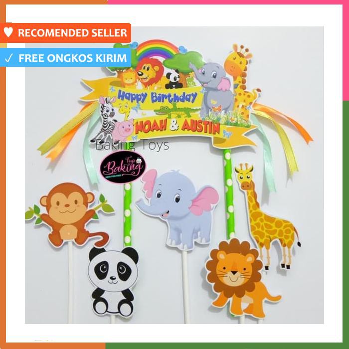 TOPPER CAKE BIRTHDAY ANIMALS ZOO A