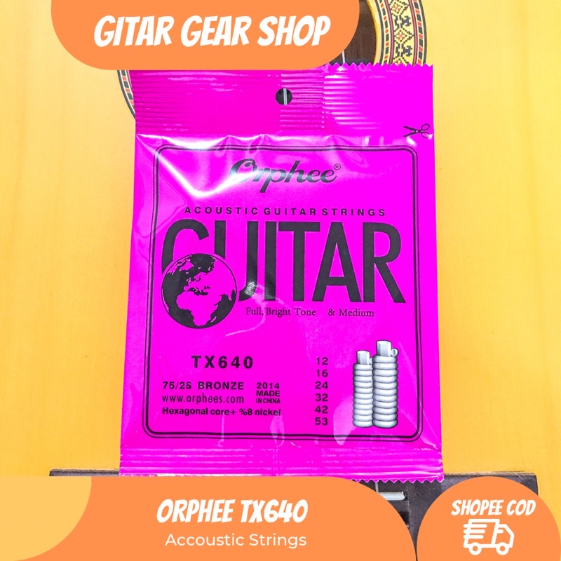 SENAR GITAR AKUSTIK SENAR GITAR ORPHEE SENAR ORPHEE SENAR GITAR STRING SENAR GITAR STRINGS TX630 FULLSET PURPLE PACKAGING