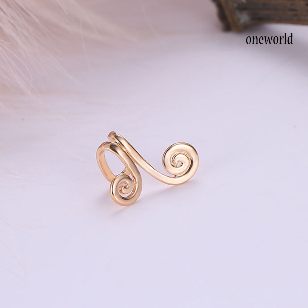 OW@ Fashion Women Hoop Shape Ear Clips Earrings Non-Piercing Jewelry Party Gift