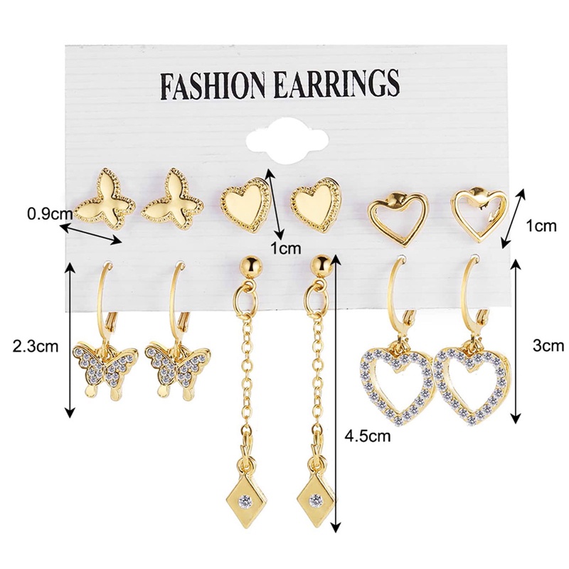 Set Anting Bentuk Kupu-Kupu Motif Leopard Warna Coklat Untuk Wanita