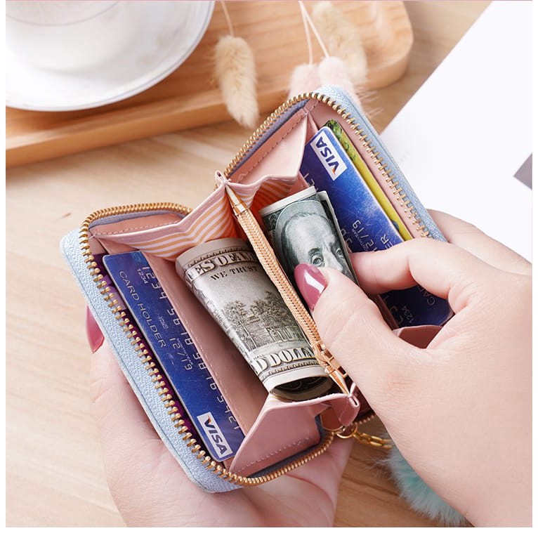 (COD) Dompet Wanita Dompet Kartu Import Murah Dompet Koin Cantik Women Fashion