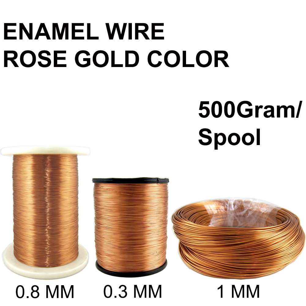 Kawat Enamel Rose Gold Color per spool 500 Gram Telebit