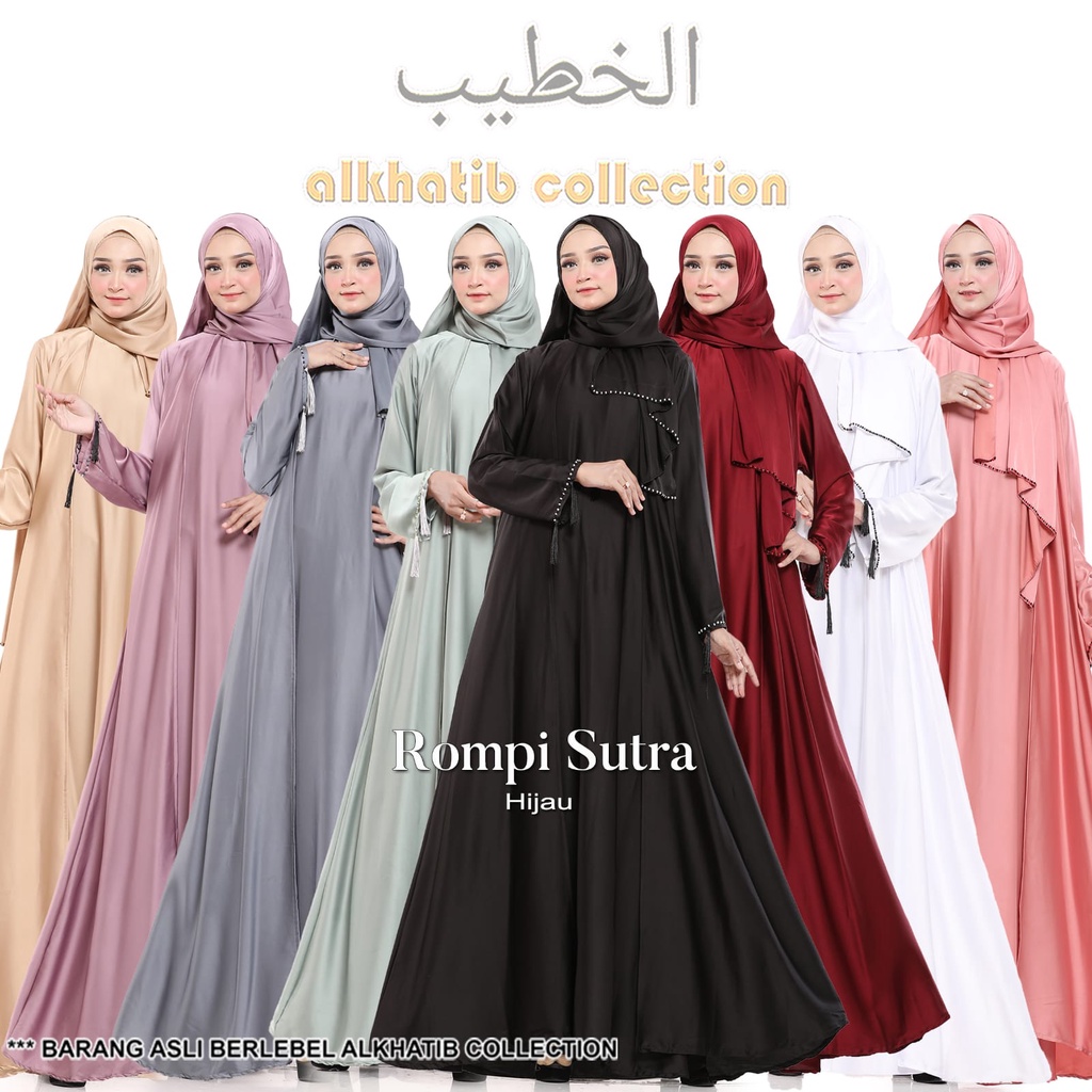 ABAYA ROMPI SUTRA WARNA DEWASA  & ANAK USIA 2 TAHUN - 12 TAHUN ALKHATIB COLLECTION / ABAYA EXCLUSIVE