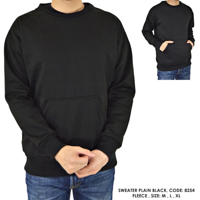 SWEATER HOODIE POLOS POLOSAN HITAM COWOK PRIA