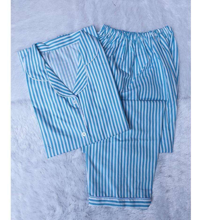 ◘ PIYAMA BAJU TIDUR WANITA CEWEK LENGAN PANJANG MOTIF SALUR / BAJU TIDUR MOTIF SALUR / PIYAMA SALUR