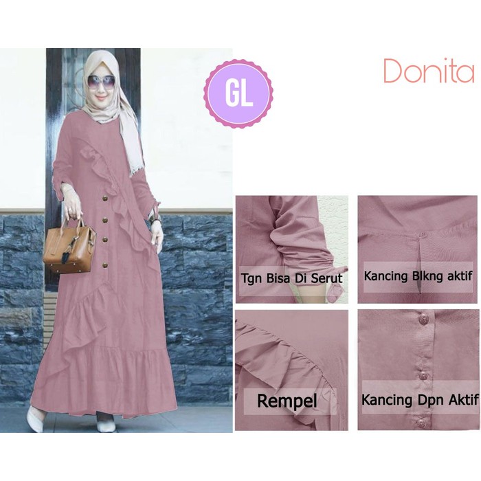 maxi dress/dress muslim/gamis murah/baju muslim wanita/donita/gl7654