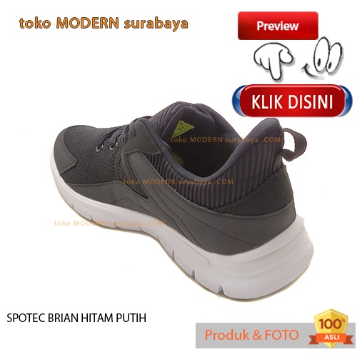 SPOTEC BRIAN HITAM PUTIH sepatu pria sepatu casual sneakers