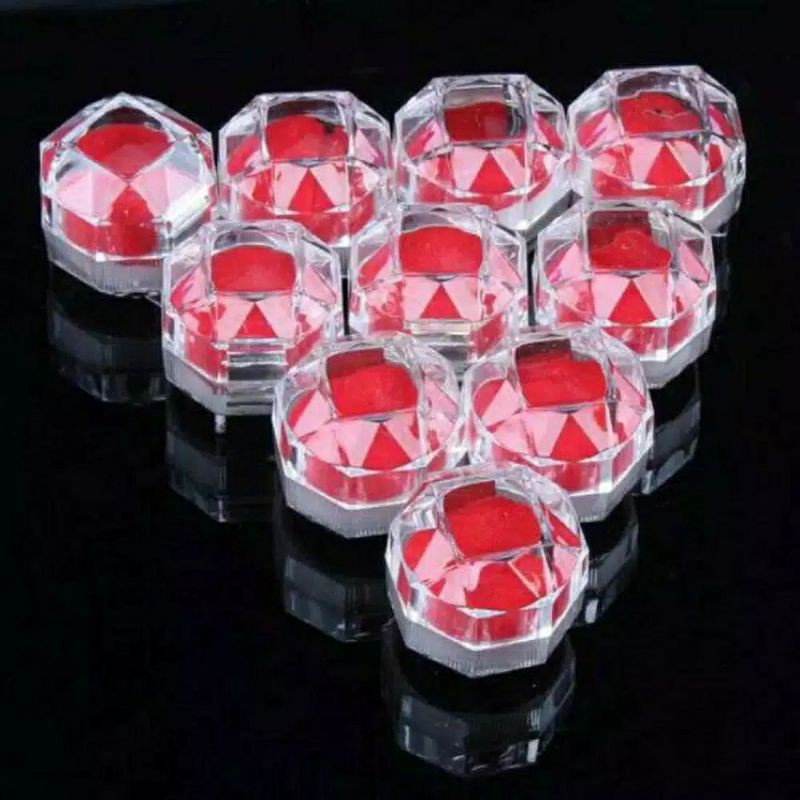 WADAH CINCIN TUNANGAN PERNIKAHAN TEMPAT PENYIMPANAN CINCIN WADAH CINCIN CRYSTAL BENING