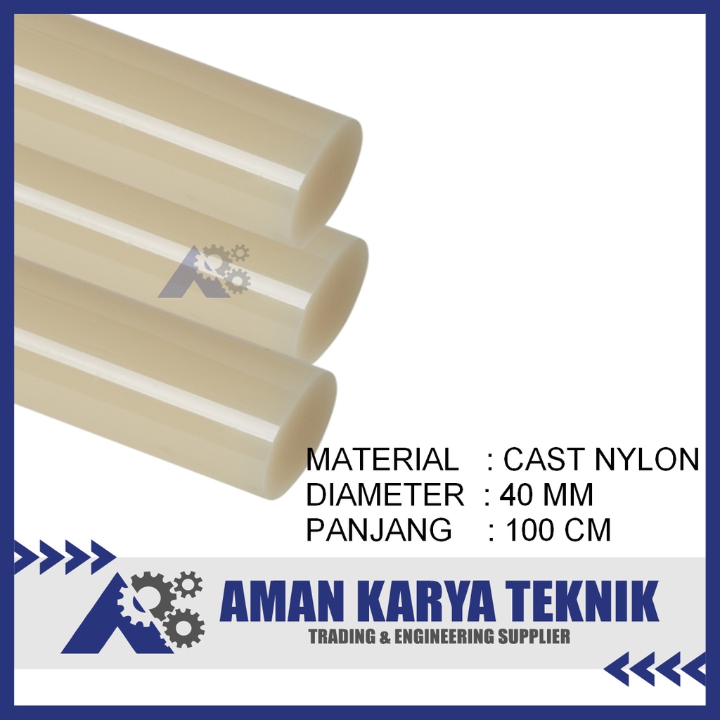 Cast Nylon Batangan ( Cast Nylon Rod ) Dia. 40 mm x 1000 mm