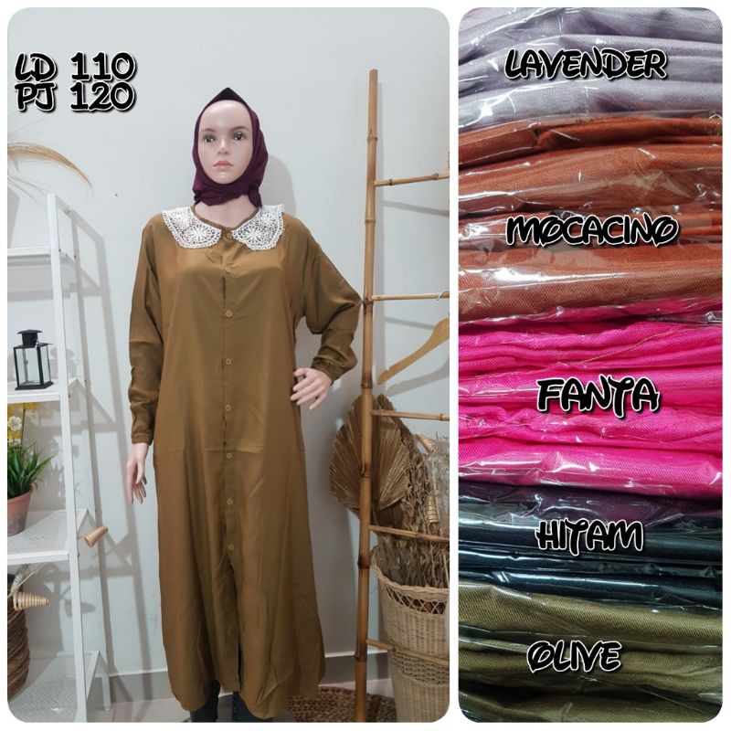 MIDI dress katun twill