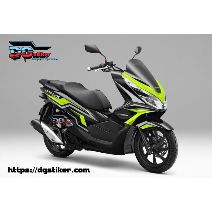 Stiker Modifikasi Pcx Lokal Hitam kuning tajam